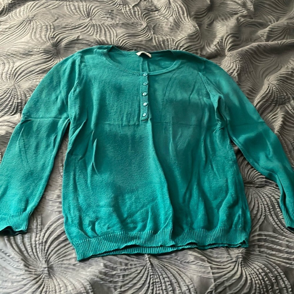 Large loft sweater teal color